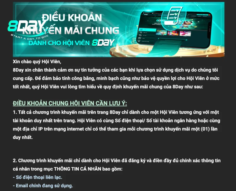 Khuyến mãi 8Day hoàn trả cược 3,5%