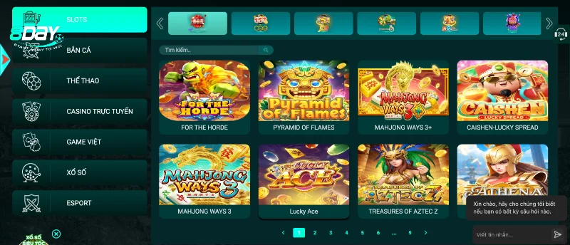 Kho game 8Day đa dạng 